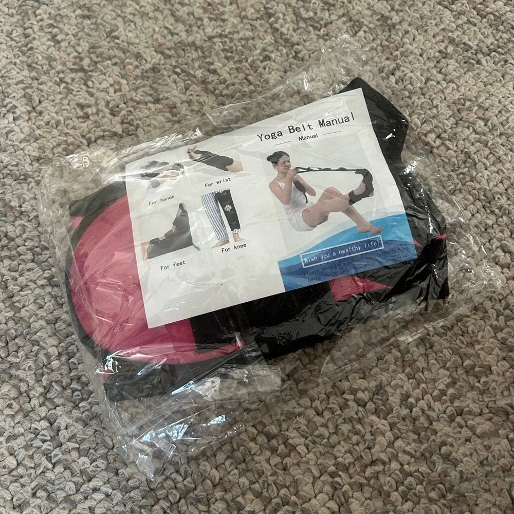 Pink Yoga Belt With Manual - Picture 1 of 4